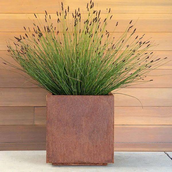 Chậu trồng cây ngoài trời Cube – Thép Corten